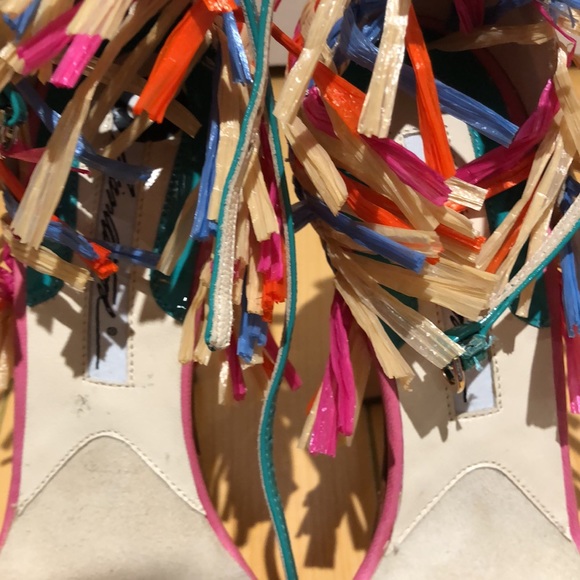 Brian Atwood Mojito Leather and Raffia Woven High Heel Shoes size 36.5 - Picture 14 of 16